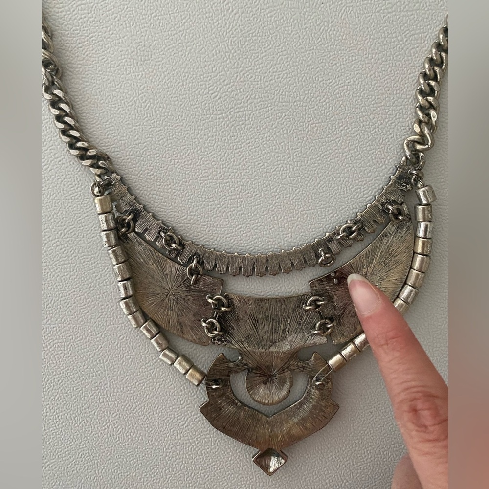 Sugarfix By Bauble Bar Silver-tone Statement Turquoise Dangling Bib - Picture 15 of 15